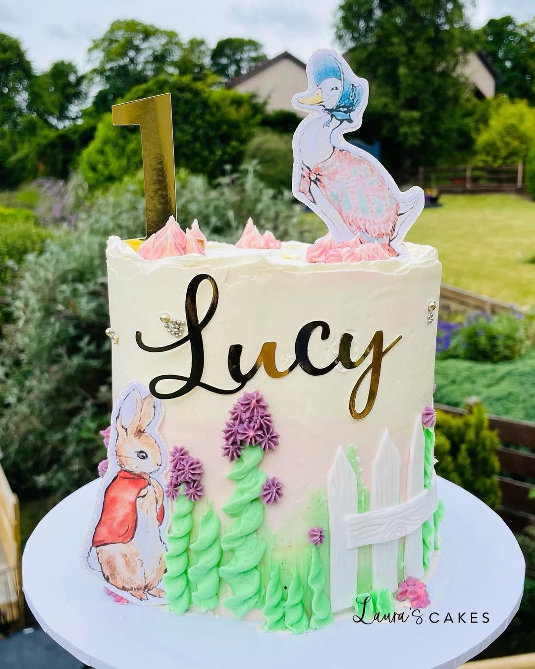 Celebration cake: A cake topper and a cake topper on it