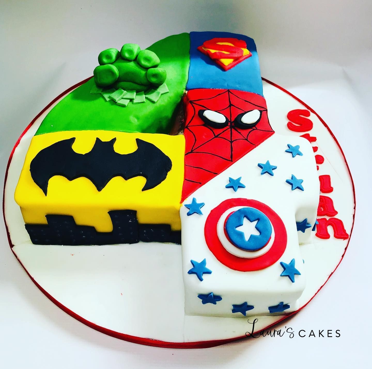 Celebration cake: A superhero and batman theme