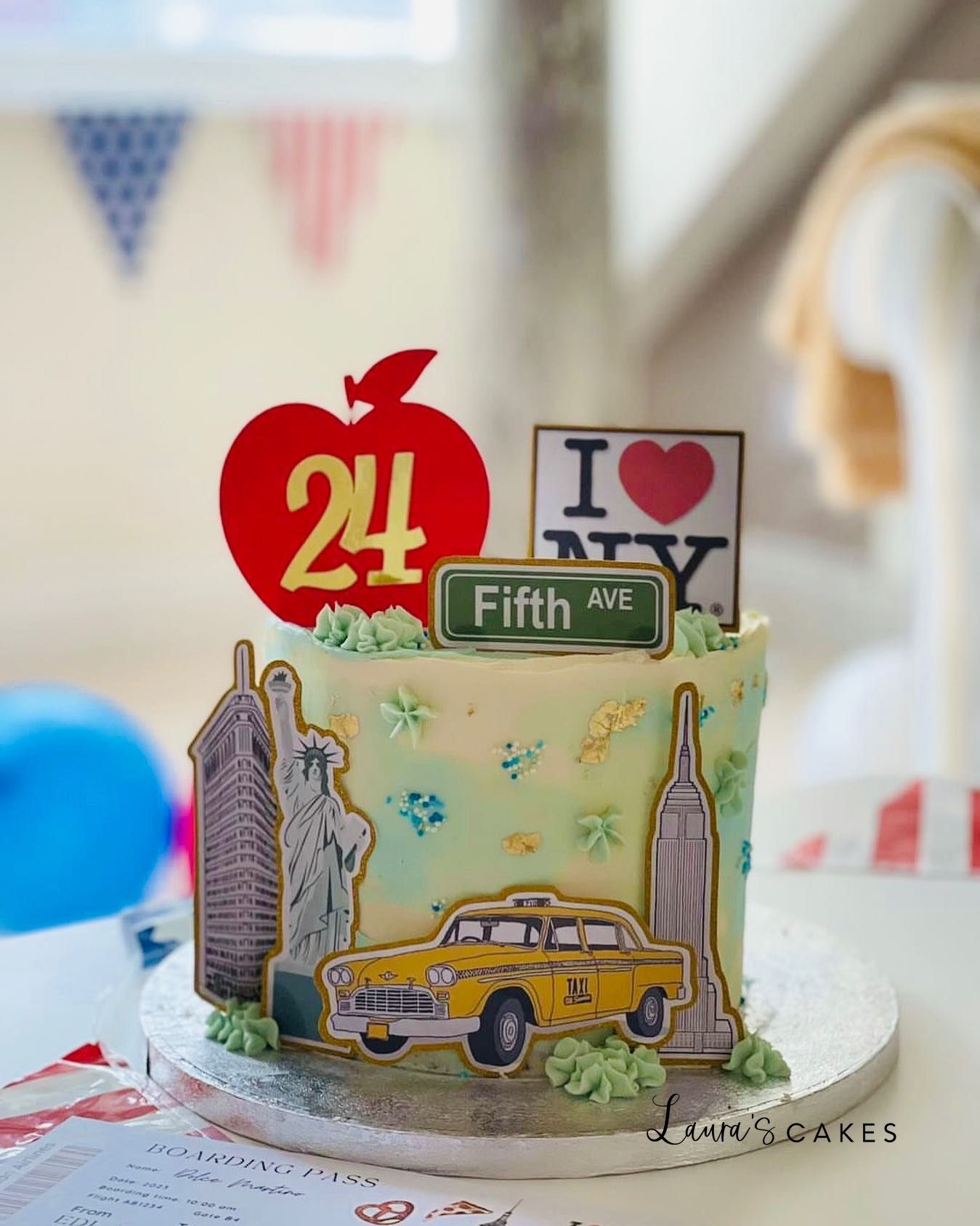 Celebration cake: A yellow car on top
