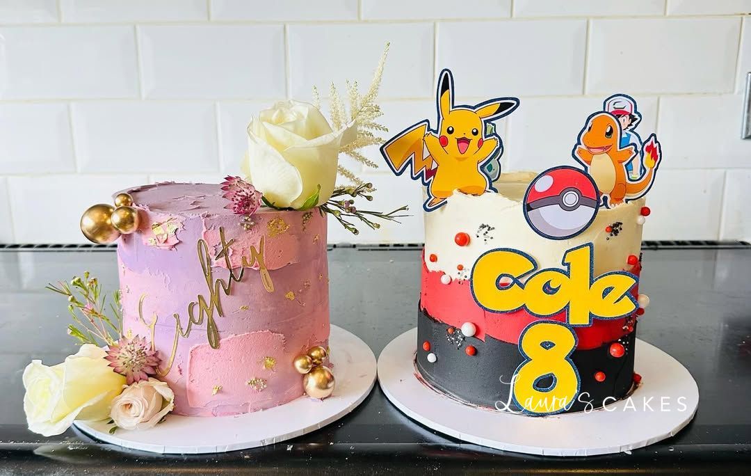 Celebration cake: Pokemon cake topper and pokemon cake topper